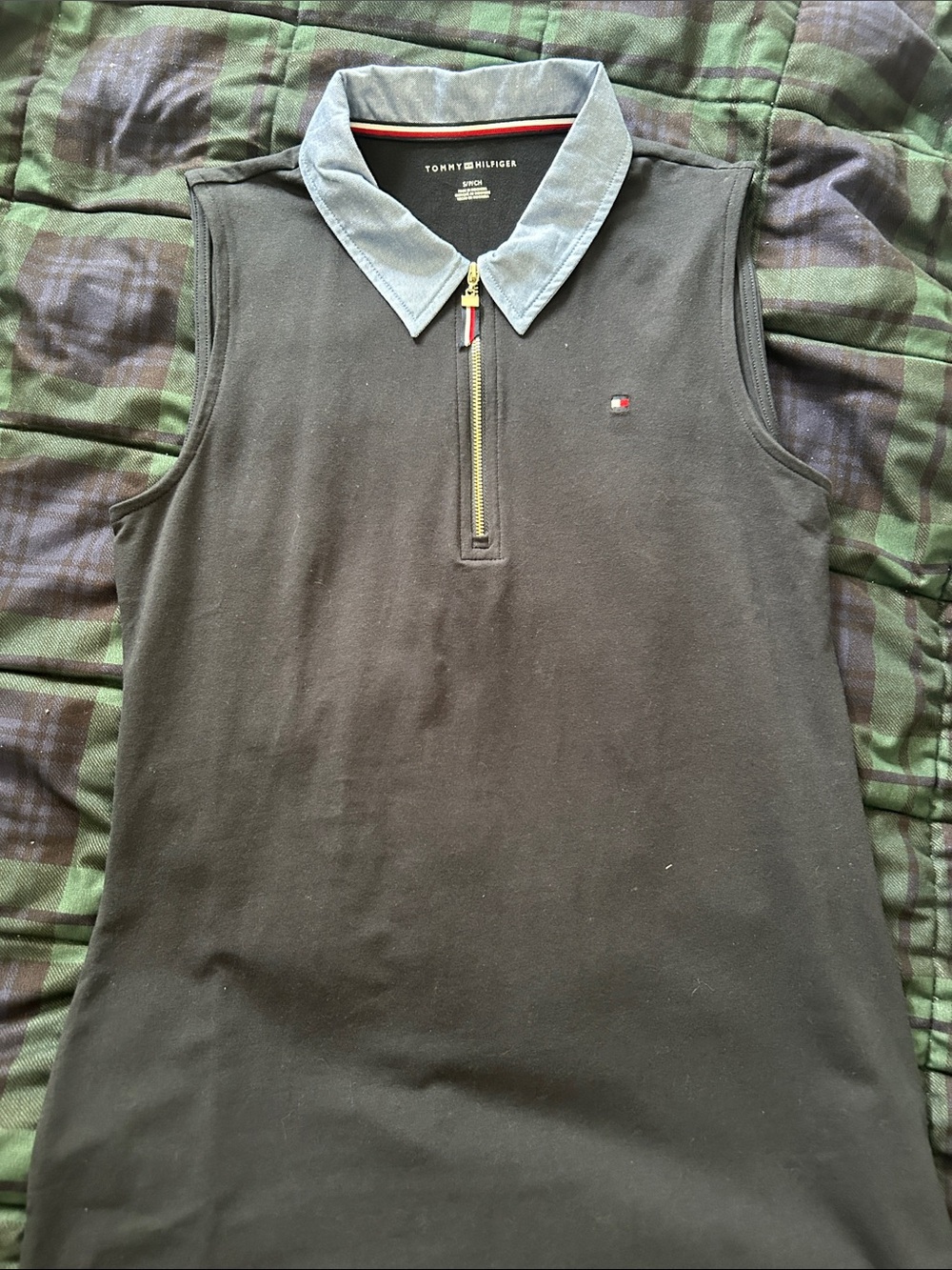 NWOT Tommy Hilfiger Navy Sleeveless Dress with Chambray Collar